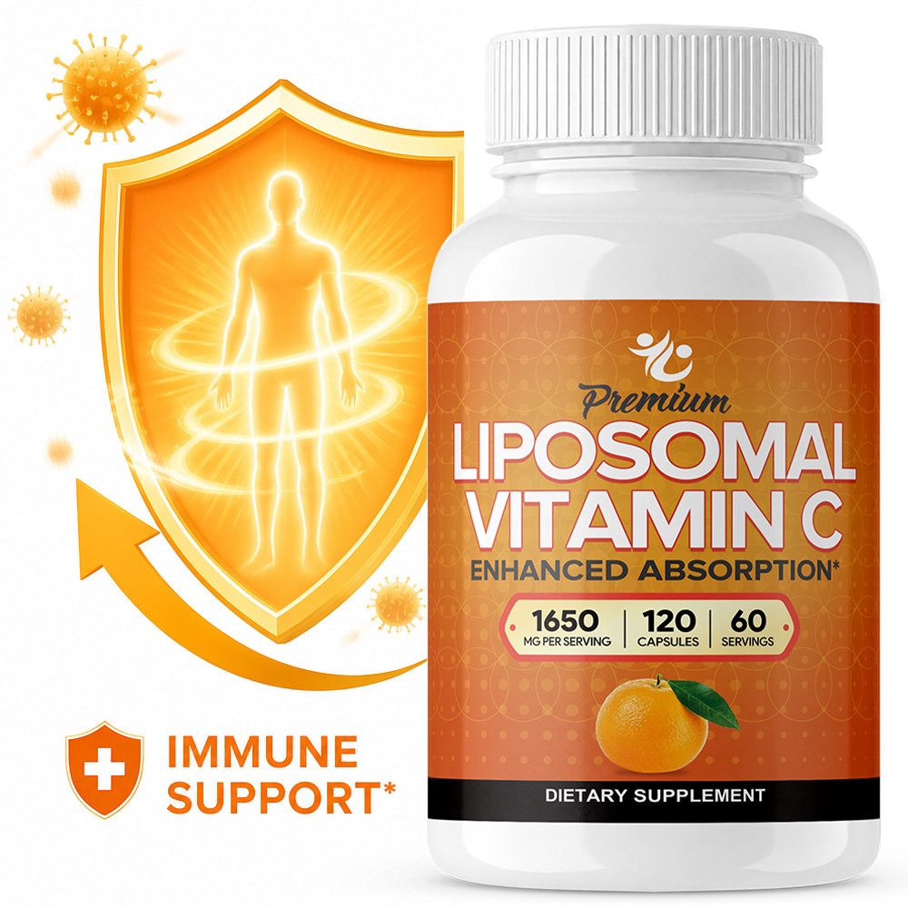 Health Wellness Vitamins - Cápsulas de Vitamina C Lipossomal 1650mg,
