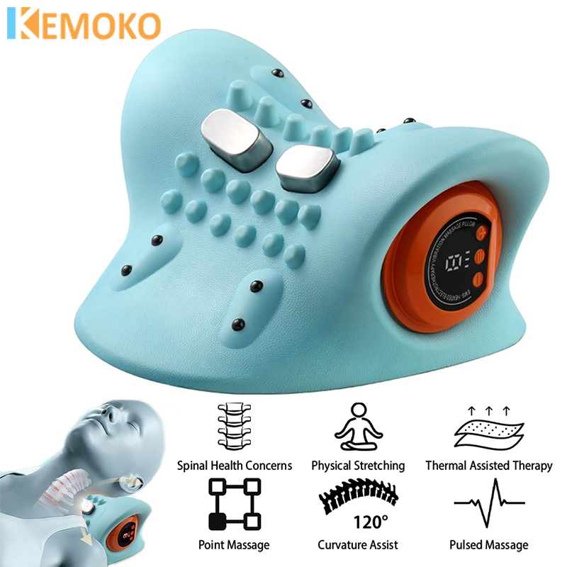 Neck Traction Pillow - Massageador cervical elétrico pescoço maca pulso
