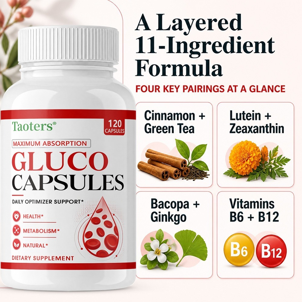 Health Wellness Vitamins - Cápsulas Gluco – Maximizam a Absorção,