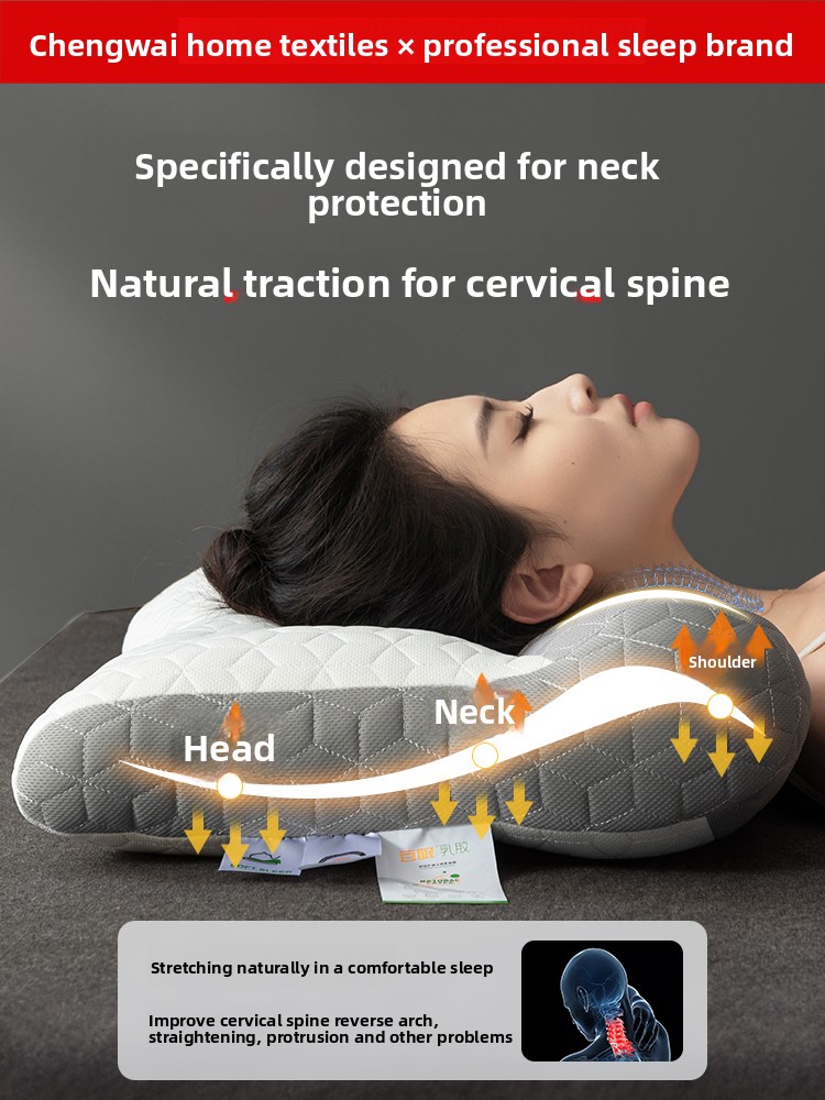 Neck Traction Pillow - Almofada de látex com tração reversa