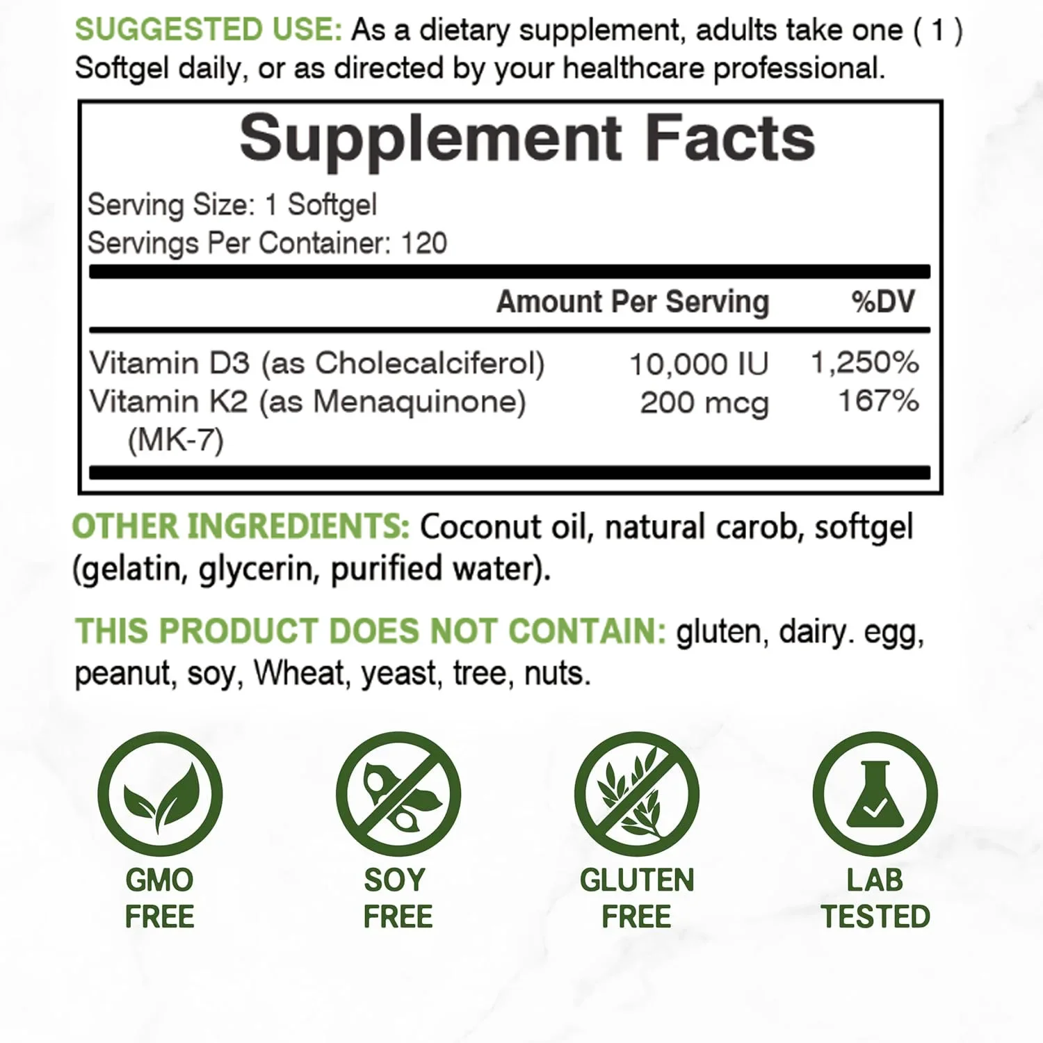 Vitamina D3 10.000 UI + K2 MK7 - Health Wellness Vitamins avaliação e preço