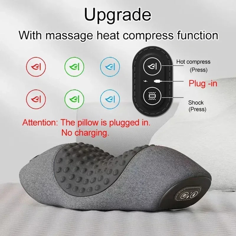 Novo massageador elétrico de p - Neck Traction Pillow avaliação e preço
