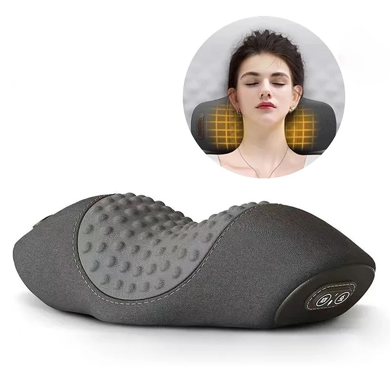 Novo massageador elétrico de p - Neck Traction Pillow avaliação e preço