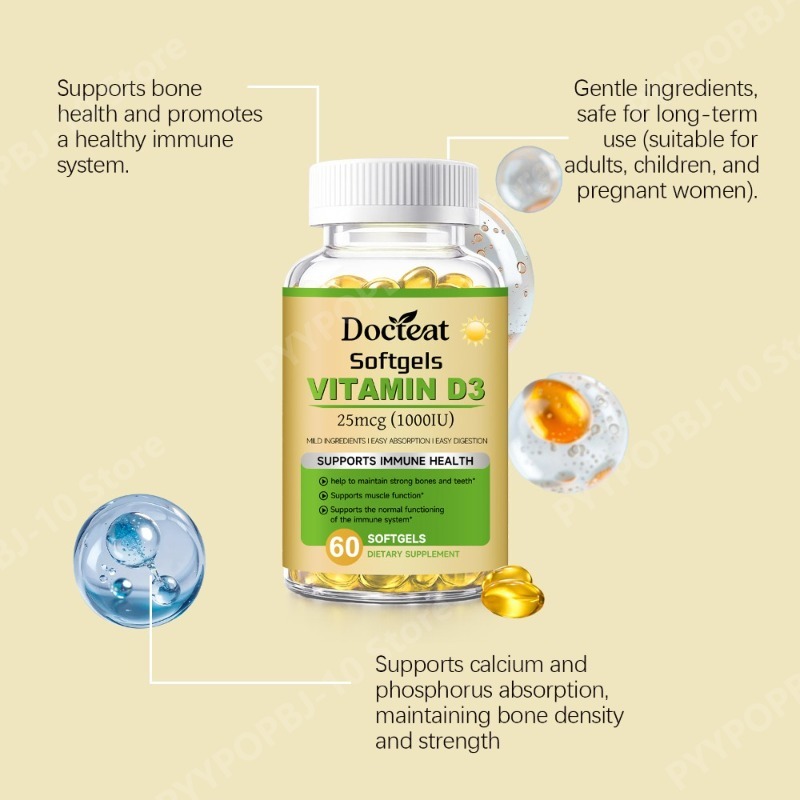 Docteat Vitamina D3 Softgels 2 - Health Wellness Vitamins avaliação e preço